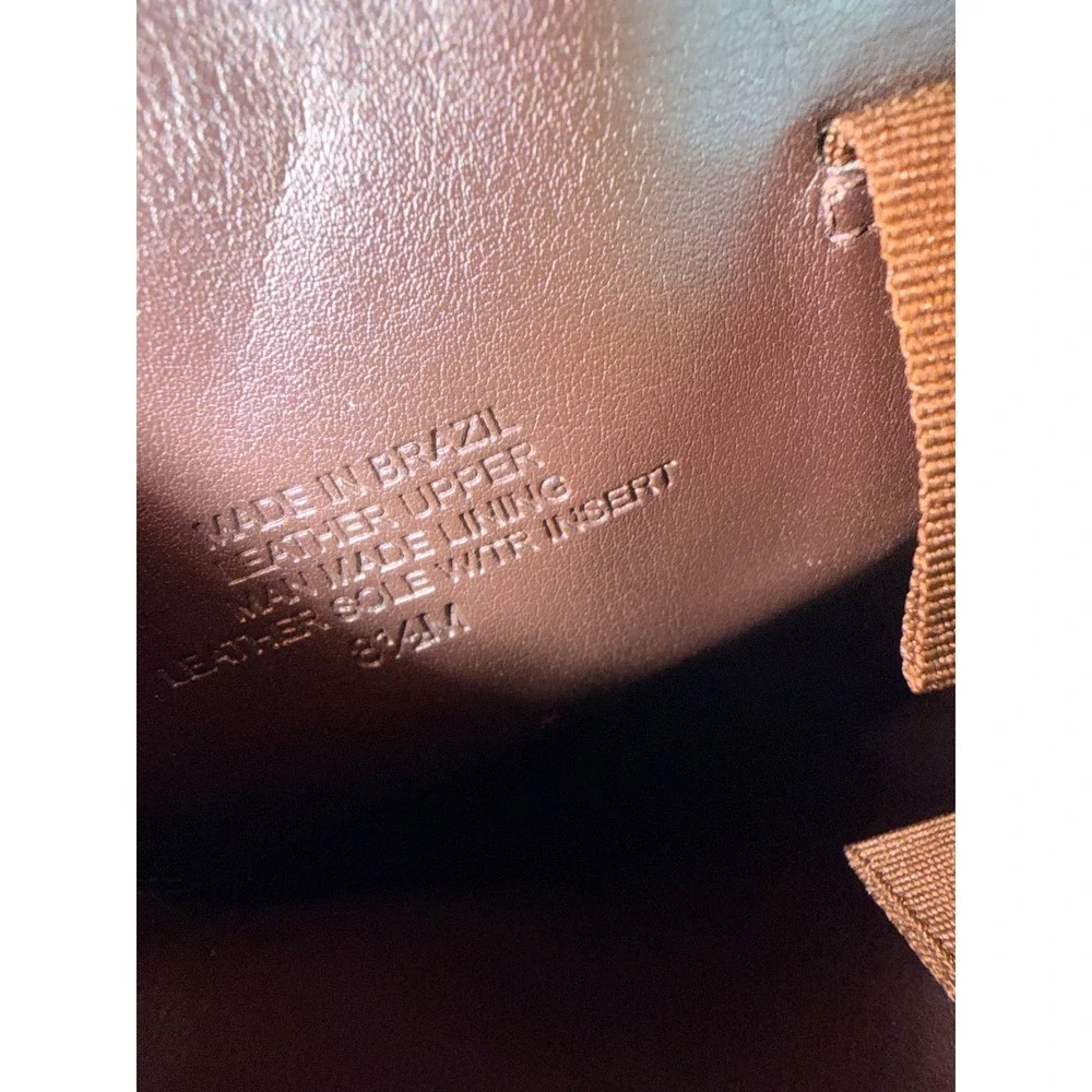 Tory Burch Kiernan Quilted Leather Riding Boots Brown Logo 8.5M